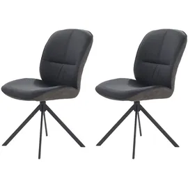 Jockenhöfer Esszimmerstuhl Fiete Leder schwarz 2er Set