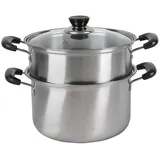 Ciieeo Kochtopfset 1 Satz Dampfgarer Aus Edelstahl Dampfpfanne Kochgeschirr Aus Edelstahl Asiatischer Dim-sum-dampfgarer Dampfgartopf Aus Metall Dampftopf Rostfreier Stahl Induktionsherd Knödel