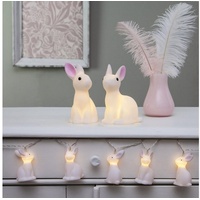 MARELIDA LED-Lichterkette LED Lichterkette Bunny 10 weiße leuchtende Hoppel Häschen Kinderzimmer, 10-flammig weiß