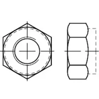 Industrial Quality Supplies DIN 985 Sechskantmutter, Polyamidklemmteil, niedrige Form