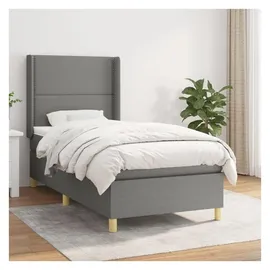 vidaXL Boxspringbett 100 x 200 cm Dunkelgrau