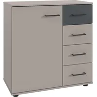 WIMEX Kombikommode "Taiga", grau (sandgrau, graphit), B:81cm H:83cm T:41cm,