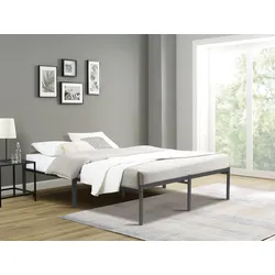 Metallbett INOSIGN "LIST Bett Bettgestell Bettrahmen Einzelbett Doppelbett", schwarz (schwarz, schwarz, schwarz), B:165,5cm H:41,5cm L:205cm, Betten, Bett mit 26 Lattenroste zum Schutz der Matratze Bestseller
