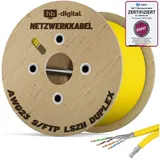 HB-Digital CAT 7 Kabel Duplex Netzwerk Kabel CAT7 S/FTP AWG23 LSZH gelb