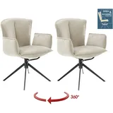 MCA Furniture MCA »NALON Esszimmerstuhl (2er Set) - Stuhl«, (Set), 2 St., Veloursstoff, 360° drehbar, Schwingfunktion, Metall, Veloursoptik, belastbar 120 kg