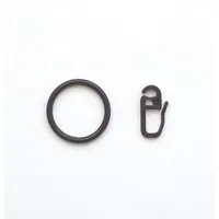 10 Gardinenringe Metall schwarz für Vorhangstangen mit 16 oder 20 mm Durchmesser