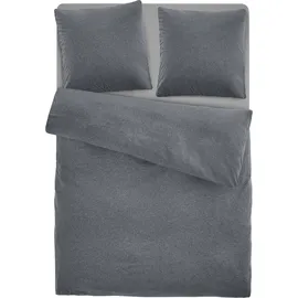 MY HOME Bettwäsche »Valje« 2 Stk., tlg. NEUHEIT: ab Größe 135x200 cm, Jersey, Qualität in Melange-Optik 33800865-0 anthrazit 1 Stk.,