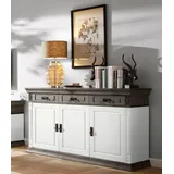 Sideboard OTTO HOME "Vinales", weiß, B:158cm H:83cm T:39cm, Massivholz, Sideboards, Sideboard, Kommode, Breite 158 cm