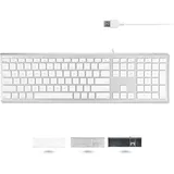 Macally Ultradünne USB-Tastatur, kompatibel mit Apple oder Windows, volle Größe, mit 20 Mac-Tastaturtasten, mit Ziffernblock, Aluminium-Finish