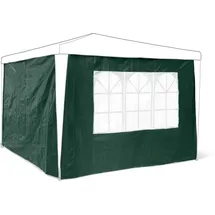 Relaxdays Pavillon-Seitenteile 2-er Set für 3 x 3 m Pavillons Seitenwand mit Fenster für Gartenpavillon und Faltpavillon 2 Teile mit Klettverschluss als Windschutz und Sichtschutz für Partyzelt, grün