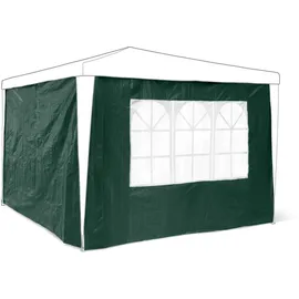 Relaxdays Pavillon-Seitenteile 2-er Set für 3 x 3 m Pavillons Seitenwand mit Fenster für Gartenpavillon und Faltpavillon 2 Teile mit Klettverschluss als Windschutz und Sichtschutz für Partyzelt, grün