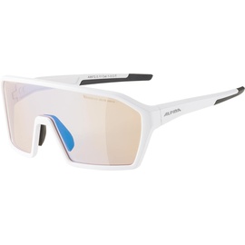Alpina RAM Q-LITE V - Selbsttönende, Bruchfeste & Beschlagfreie Sport- & Fahrradbrille Mit 100% UV-Schutz Für Erwachsene, white matt, One Size