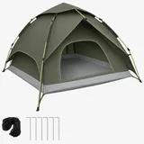 Campingzelt für 3 Personen, Pop-up-Kuppelzelt mit Abnehmbarem Außenzelt, Innerzelt 205×205×135cm, Wasserdicht und Winddicht, Zelt für Camping, Motorradtouren und Festivals