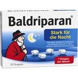 Baldriparan Stark für die Nacht – Pflanzliches Arzneimittel mit hoch dosiertem Baldrianwurzel-Trockenextrakt – Bewährte Dragees bei nervös bedingten Schlafstörungen – 30 Dragees