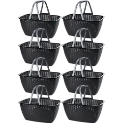 8x Einkaufskorb Tragetasche Korb 43x30x21,5cm Kunststoff 23L Tragegriffe Einkaufen