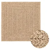vidaXL Teppich, ZIZUR 240x240 cm Jute-Optik Indoor und Outdoor