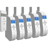 WIR elektronik, eWickler 5 Fenster Funk-Set, eW940-F, 5x elektrischer Gurtwickler + 1x Fernbedienung FB-9, für 17-23 mm Gurtband, Aufputz, bis 45 kg, inkl. Netzstecker (5 Fenster)