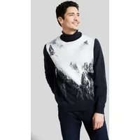 Bugatti Rollkragenpullover, mit winterlichem Bergmotiv bugatti marine