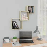 vidaXL Cube Hängeregal 68 x 15 x 68 cm Braun