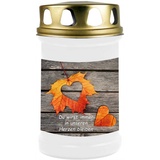 HS Candle 8er Pack Grabkerzen mit Motiv, Grablicht mit Brenndauer von ca. 2 Tage, Motiv: Laub Herz, in vielen weiteren Varianten