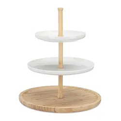 relaxdays Etagere weiß/braun 36,0 cm