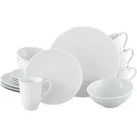 CreaTable Kombiservice Sofia, Weiß, Keramik, 16-teilig, 300 ml,500 ml,