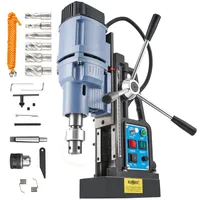 ZELCAN Magnetbohrmaschine 1550W Standbohrmaschine 13900N Tischbohrmaschine 650 RPM 50mm Max. Bohrdurchmesser mit 6 Bohrer HSS 12-27mm mit Variabler Geschwindigkeit für Oberfläche Heimwerk Industrie
