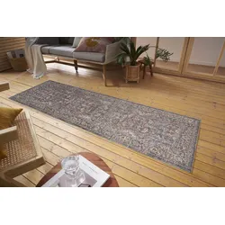 Teppich HANSE HOME "Port Said", blau (creme,blau), B:75cm H:3mm L:200cm, Polypropylen (PP), Teppiche, In-& Outdoor, Läufer, Wetterfest, Balkon, Wohnzimmer, Orient
