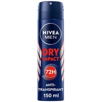 NIVEA MEN Dry Impact Deo Spray, Antitranspirant für 72h Schutz mit frischem, maskulinem Duft, Deodorant ohne Alkohol gegen unangenehmen Körpergeruch (150 ml)
