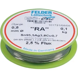 Felder Lötdraht ISO-Core® RA 1mm 100g Sn95,5Ag3,8Cu0,7