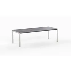 Tisch Etna Edelstahl - 95 x 95 cm Keramik travertin