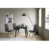 Polsterstuhl STRESSLESS "Laurel", grau (charcoal dinamica, eiche natur), B:49cm H:92cm T:59cm, Microfaser DINAMICA (88% Polyester, 12% Polyurethan), Stühle, Polsterstuhl, Low Back, Größe M, mit schräggestellten Beinen in Eiche natur