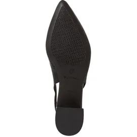 TAMARIS Damen Sling Pump mit Blockabsatz Leder, schwarz, 39 EU