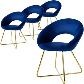 ML-Design Esszimmerstuhl, Blau, Metall, 53x77x64 cm, Esszimmer, Stühle, Esszimmerstühle, Armlehnenstühle