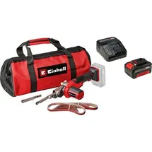 Einhell Set bestehend aus Akku-Bandfeile TE-BF 18 Li-Solo Akku-Bandfeile und Power X-Change Start-Kit 18V 4Ah