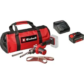 Einhell Set bestehend aus Akku-Bandfeile TE-BF 18 Li-Solo Akku-Bandfeile und Power X-Change Start-Kit 18V 4Ah