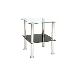 Haku-Möbel Beistelltisch quadratisch Glas silber 40,0 x 40,0 x 47,0 cm, 1 St.