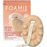 Foamie Festes Duschgel mit Papaya & Hafermilch, Duschpflege Massage-Effekt für eine Intensive Pflege, Feste Dusche 100% Vegan, Plastikfrei, Silikonfrei, 80g