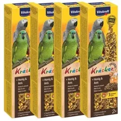 Vitakraft Papageien Kräcker 4x2er Honig & Anis