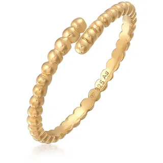 Elli Kugel Design Offen Verstellbar 925 Ring goldfarben Damen