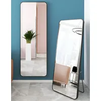 HIYORI Wandspiegel Ganzkörperspiegel 45x155 cm Wand- und Standspiegel, HD-Bildqualität Stabiler Aluminiumrahmen schwarz