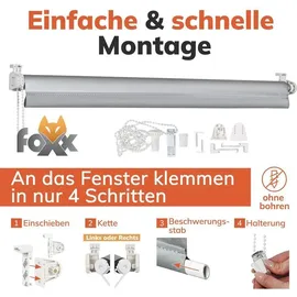 Foxx Seitenzugrollo Blackout 55 x 220 cm grau