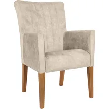 Home Affaire "King", weiß (milky, Eiche natur), B:60cm H:92cm T:65cm, Massivholz, Polyester, Stühle, Esszimmerstuhl, Beingestell Massivholz Eiche oder Buche wengefarben