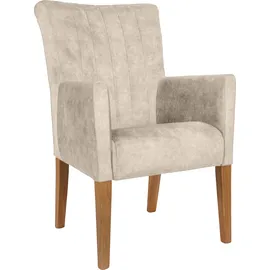 Home Affaire "King", weiß (milky, Eiche natur), B:60cm H:92cm T:65cm, Massivholz, Polyester, Stühle, Esszimmerstuhl, Beingestell Massivholz Eiche oder Buche wengefarben