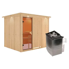Karibu Gobin inkl. 9 kW Ofen + int. Steuerung + Dachkranz
