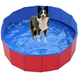 Gehanico Hundepool Planschbecken Badewanne | Wasserbecken Faltbarer Hunde Planschbecken Stabile Hundebadewanne rutschfeste Swimmingpool für Katzen Große & Kleine Hunde (60 * 20,Rot)