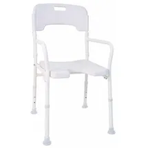 DRIVE Duschstuhl DSF 130 faltbar mit Armlehnen weiß