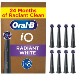 Oral-B Oral-B Aufsteckbürsten »Oral-B iO Strahlendes Weiss«, fortschrittliche Plaque-Entfernung, Poliereinsätze zur Zahnaufhellung, 81834404-0 schwarz 8 St.