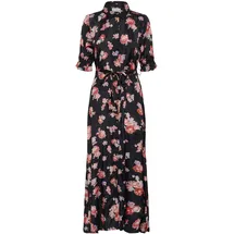 Kaffe Kleid Blusenkleid Blau/Orange/Schwarz 36