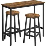 VASAGLE Bartisch-Set mit 2 Barhockern 0 x 0 cm Schwarz